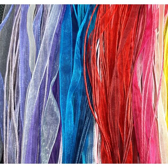 Organza Ribbon Necklaces New Mixed Color 10 Pack Multi Strand DIY Colorful Hemp - Picture 9 of 10